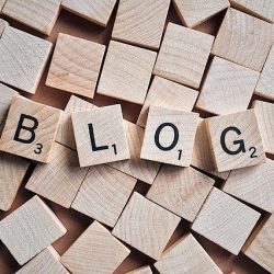 Scrabble letters spelling blog